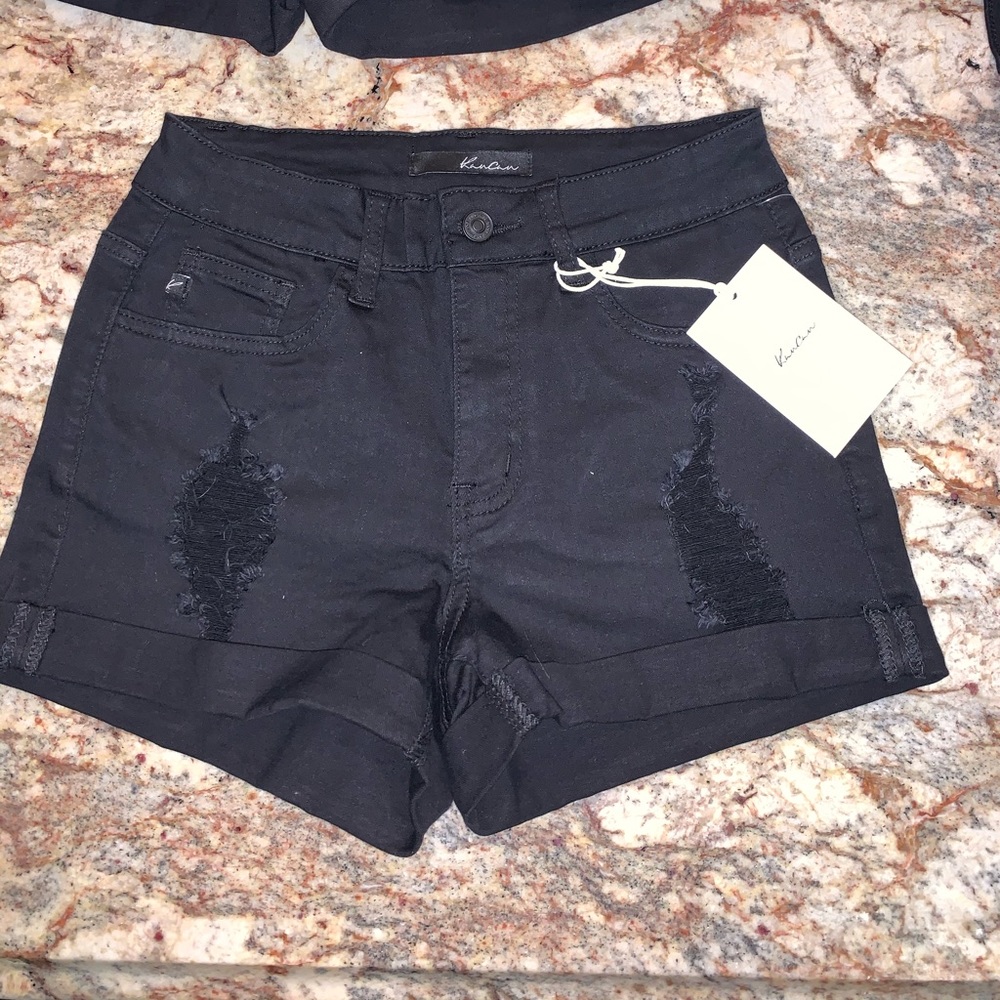 KanCan Black Distressed Shorts - Picture 2 of 3